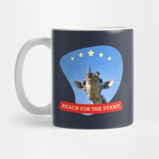 Funny and Weird Tongue Out Reach for the Stars Giraffe Mug